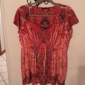 Women’s top low neckline  baby doll style size L